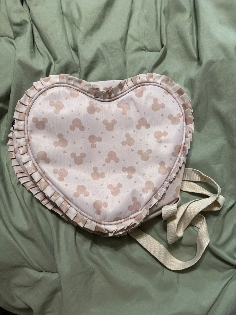 Heart-Shaped Pink Mickey Print Backpack
